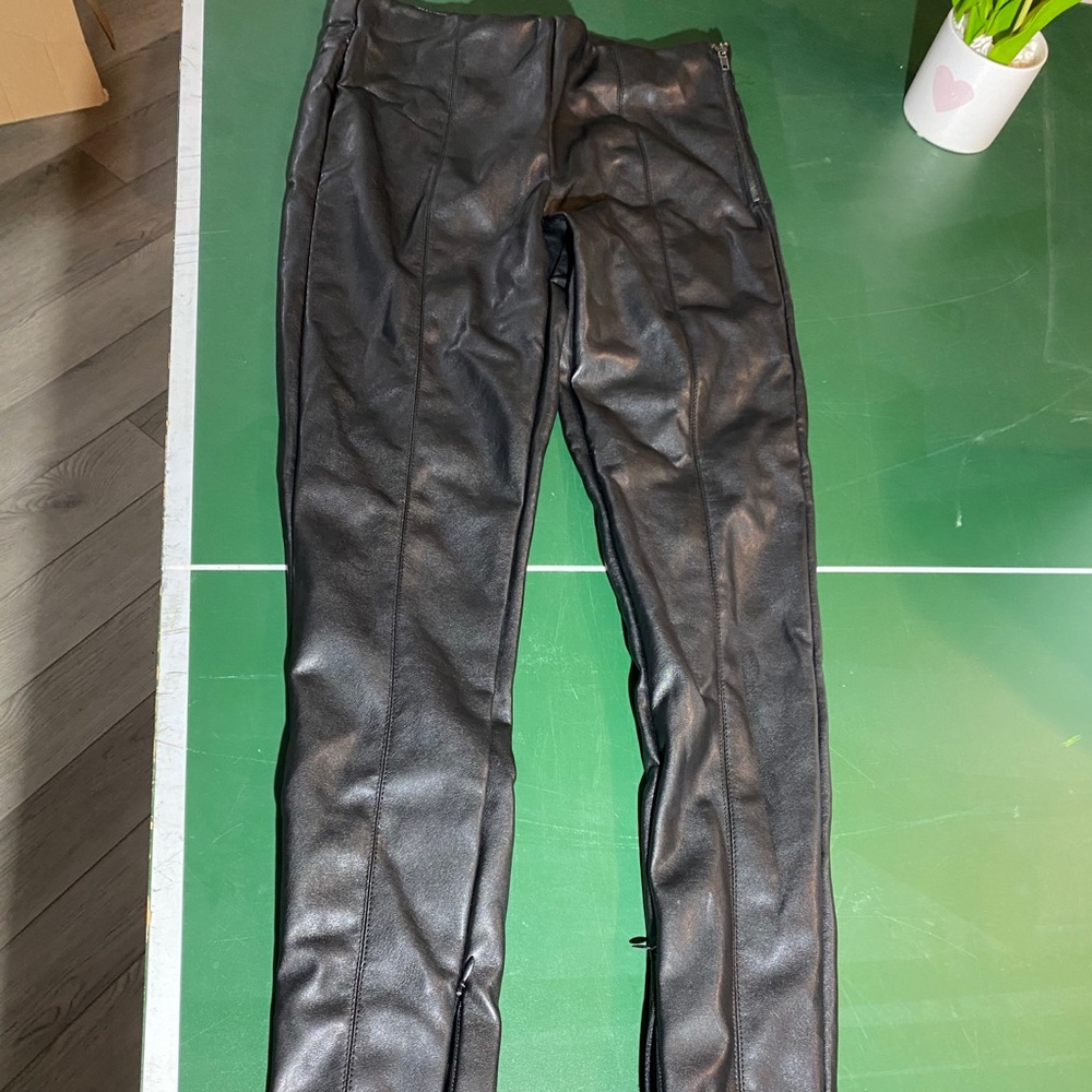 Faux leather pants
